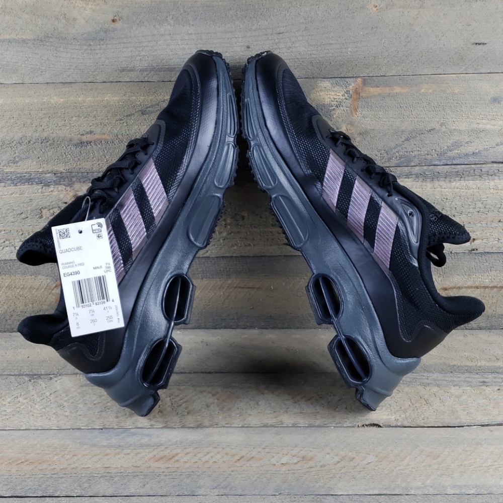 adidas Men's Quadcube Running Shoes Black/Signal - Picture 7 of 10